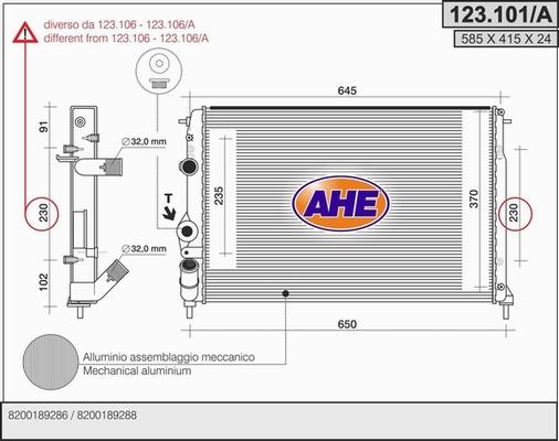 AHE 123.101/A - Radiators, Motora dzesēšanas sistēma ps1.lv