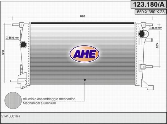 AHE 123.180/A - Radiators, Motora dzesēšanas sistēma ps1.lv