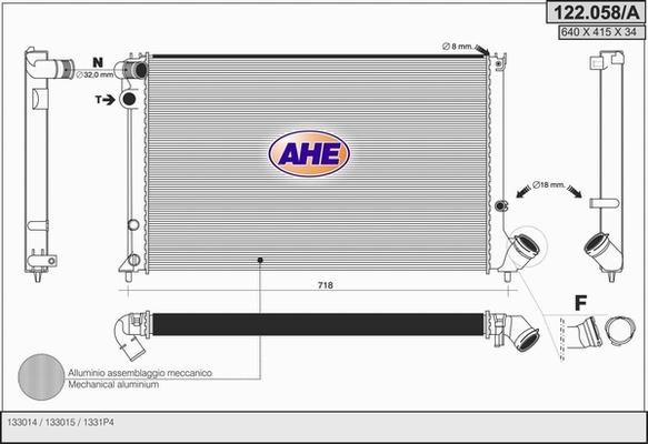 AHE 122.058/A - Radiators, Motora dzesēšanas sistēma ps1.lv