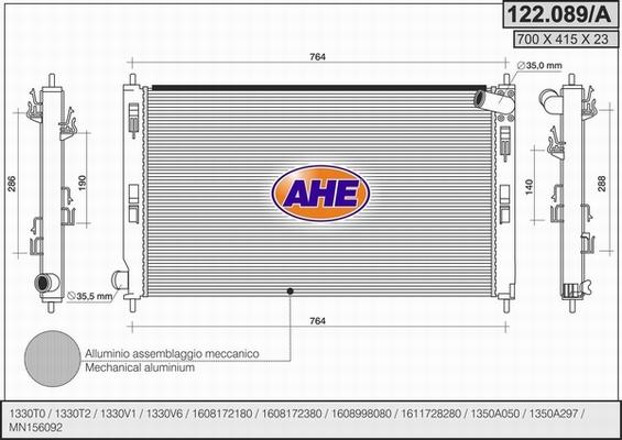 AHE 122.089/A - Radiators, Motora dzesēšanas sistēma ps1.lv