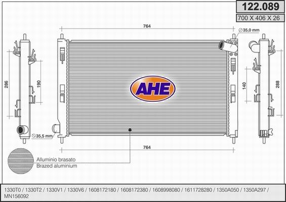 AHE 122.089 - Radiators, Motora dzesēšanas sistēma ps1.lv