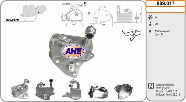 AHE 809.017 - Eļļas radiators, Motoreļļa ps1.lv