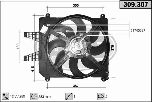 AHE 309.307 - Ventilators, Motora dzesēšanas sistēma ps1.lv