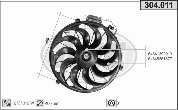 AHE 304.011 - Ventilators, Motora dzesēšanas sistēma ps1.lv