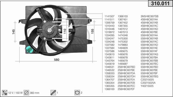 AHE 310.011 - Ventilators, Motora dzesēšanas sistēma ps1.lv