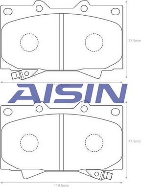 AISIN A1N005 - Bremžu uzliku kompl., Disku bremzes ps1.lv