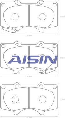 AISIN A1N011 - Bremžu uzliku kompl., Disku bremzes ps1.lv