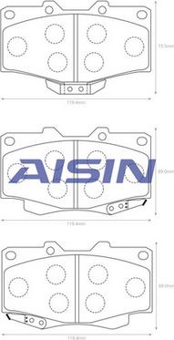 AISIN A1N029 - Bremžu uzliku kompl., Disku bremzes ps1.lv