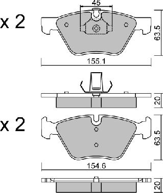 AISIN BPBM-1007 - Bremžu uzliku kompl., Disku bremzes ps1.lv