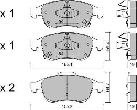 Aisin BPFI-1043 - Bremžu uzliku kompl., Disku bremzes ps1.lv