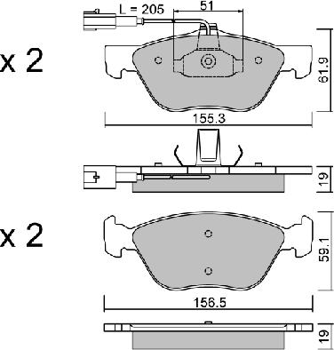 Aisin BPFI-1036 - Bremžu uzliku kompl., Disku bremzes ps1.lv