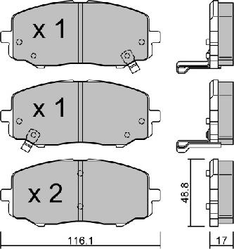 Aisin BPHY-1005 - Bremžu uzliku kompl., Disku bremzes ps1.lv