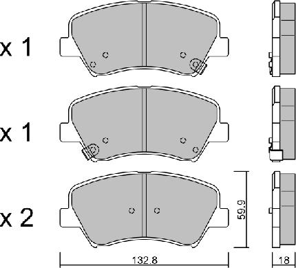 Aisin BPHY-1006 - Bremžu uzliku kompl., Disku bremzes ps1.lv