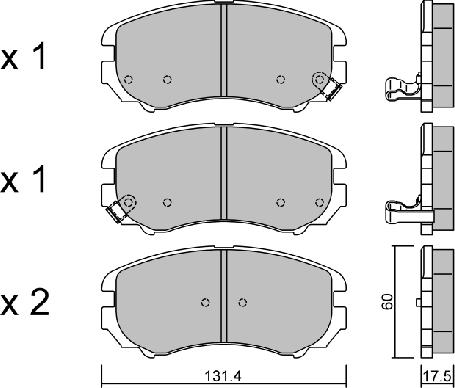 Aisin BPHY-1001 - Bremžu uzliku kompl., Disku bremzes ps1.lv