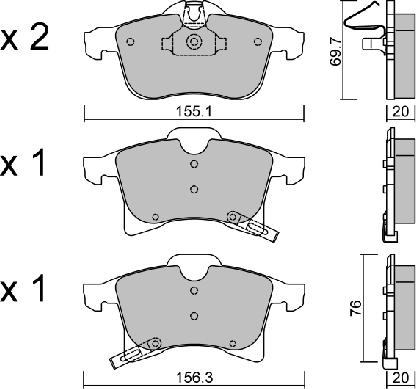 Aisin BPOP-1002 - Bremžu uzliku kompl., Disku bremzes ps1.lv