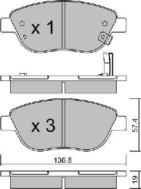 AISIN BPOP-1007 - Bremžu uzliku kompl., Disku bremzes ps1.lv