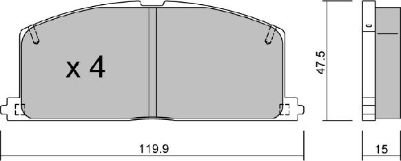 Aisin BPTO-1921 - Bremžu uzliku kompl., Disku bremzes ps1.lv