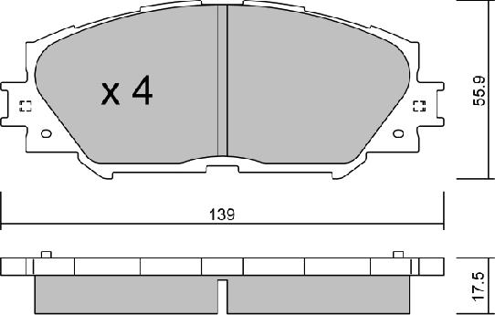 Aisin BPTO-1007 - Bremžu uzliku kompl., Disku bremzes ps1.lv