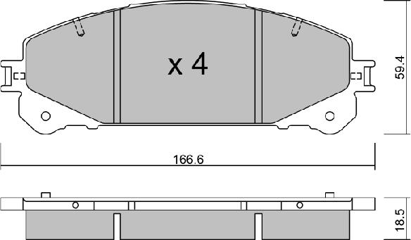 Aisin BPTO-1016 - Bremžu uzliku kompl., Disku bremzes ps1.lv