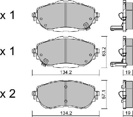 Aisin BPTO-1020 - Bremžu uzliku kompl., Disku bremzes ps1.lv