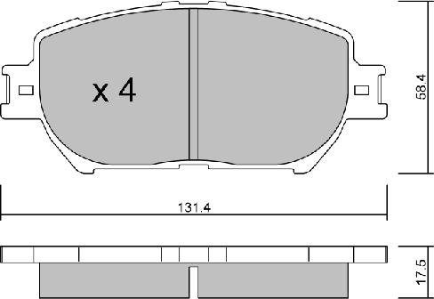 AISIN BPTO-1023 - Bremžu uzliku kompl., Disku bremzes ps1.lv