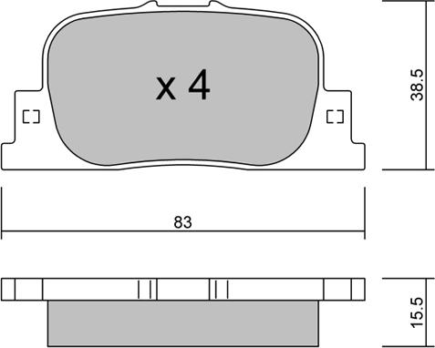 Japanparts JPP010 - Bremžu uzliku kompl., Disku bremzes ps1.lv