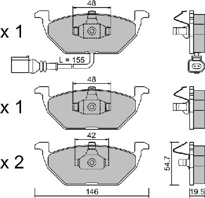 AISIN BPVW-1009 - Bremžu uzliku kompl., Disku bremzes ps1.lv