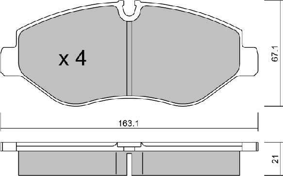 Aisin BPVW-1001 - Bremžu uzliku kompl., Disku bremzes ps1.lv