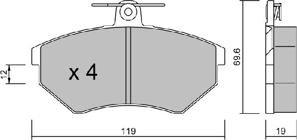 Aisin BPVW-1003 - Bremžu uzliku kompl., Disku bremzes ps1.lv