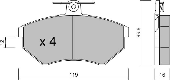 AISIN BPVW-1002 - Bremžu uzliku kompl., Disku bremzes ps1.lv