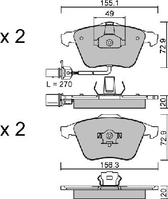 Aisin BPVW-1015 - Bremžu uzliku kompl., Disku bremzes ps1.lv