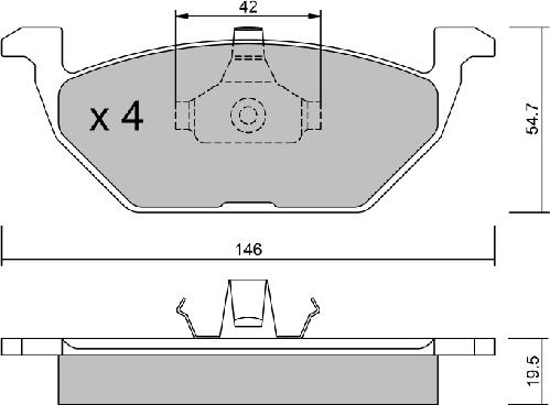 AISIN BPVW-1012 - Bremžu uzliku kompl., Disku bremzes ps1.lv