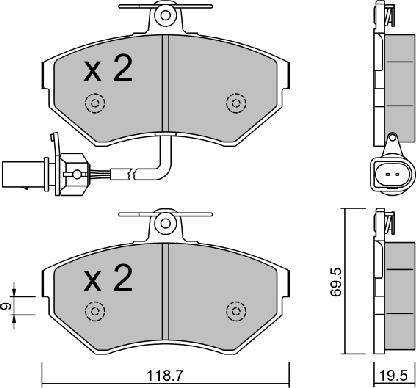 Aisin BPVW-1033 - Bremžu uzliku kompl., Disku bremzes ps1.lv