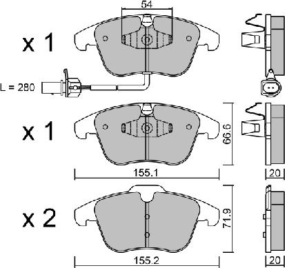 AISIN BPVW-1021 - Bremžu uzliku kompl., Disku bremzes ps1.lv