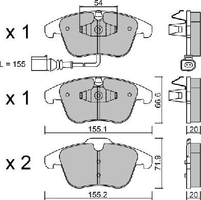 Aisin BPVW-1023 - Bremžu uzliku kompl., Disku bremzes ps1.lv