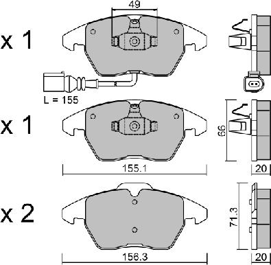 Aisin BPVW-1022 - Bremžu uzliku kompl., Disku bremzes ps1.lv