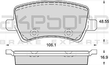 Akebono AN-4456KE - Bremžu uzliku kompl., Disku bremzes ps1.lv