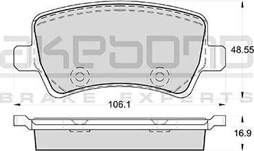 Akebono AN-4456K - Bremžu uzliku kompl., Disku bremzes ps1.lv