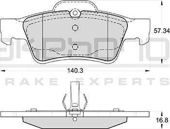 Akebono AN-4468K - Bremžu uzliku kompl., Disku bremzes ps1.lv