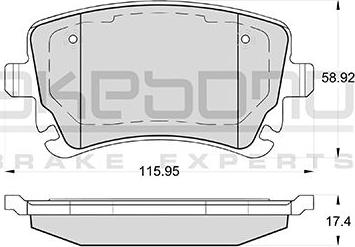 Akebono AN-4438KE - Bremžu uzliku kompl., Disku bremzes ps1.lv