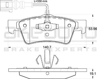 Akebono AN-4554WKE - Bremžu uzliku kompl., Disku bremzes ps1.lv