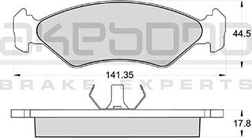 Akebono AN-4566K - Bremžu uzliku kompl., Disku bremzes ps1.lv