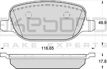 Akebono AN-4516K - Bremžu uzliku kompl., Disku bremzes ps1.lv