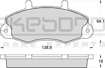 Akebono AN-4577WKE - Bremžu uzliku kompl., Disku bremzes ps1.lv