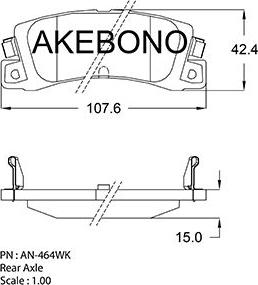 Akebono AN-464WK - Bremžu uzliku kompl., Disku bremzes ps1.lv