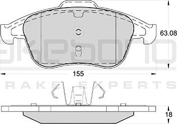 Akebono AN-4664KE - Bremžu uzliku kompl., Disku bremzes ps1.lv