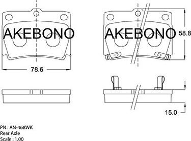 Akebono AN-468WK - Bremžu uzliku kompl., Disku bremzes ps1.lv