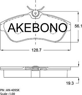 Akebono AN-4095KE - Bremžu uzliku kompl., Disku bremzes ps1.lv