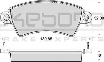 Akebono AN-4054K - Bremžu uzliku kompl., Disku bremzes ps1.lv