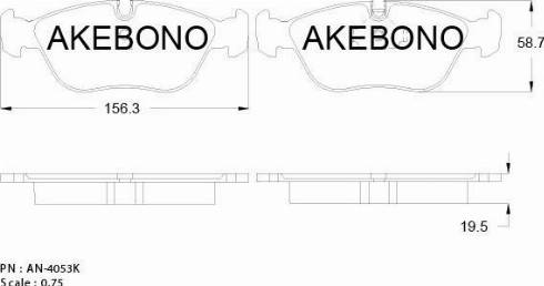 Akebono AN-4053K - Bremžu uzliku kompl., Disku bremzes ps1.lv